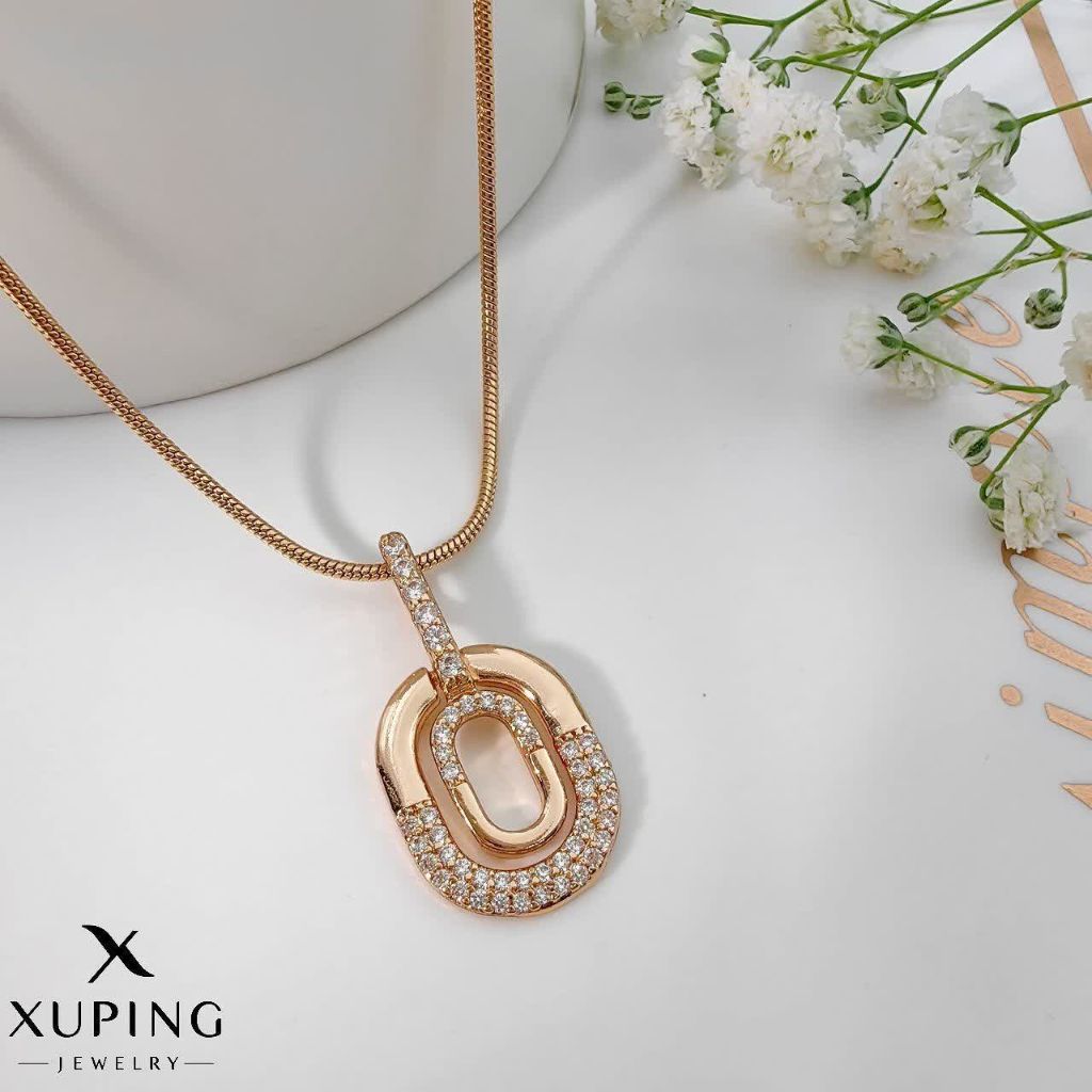 پلاک بیضی نگین دار بدون زنجیر ژوپینگ کد 2224 - خرید آنلاین از گالری آداس